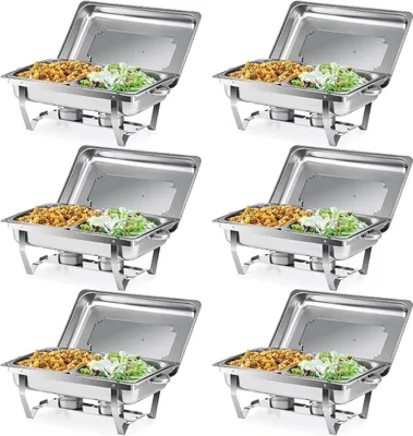 Obrázek produktu pro Kontejner na udržování teploty jídla - Sada pro podávání jídla (rechaud) - Catering, oslavy - Nerezová ocel - 9 litrů - Stříbrná barva