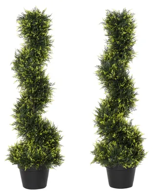 Obrázok produktu pre Outsunny, sada 2 ks umelých cédrov, veľké, 90 cm, umelá rastlina do obývačky