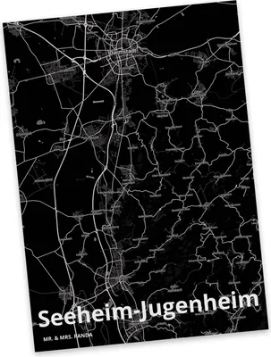 Produktbild von Mr. & Mrs. Panda Postkarte Seeheim-Jugenheim - Geschenk, Postkarten, Ansichtskarten, Ansichtskarte, Stadt, bildkarte, Dorf Karte Landkarte Map Stadtplan, Grußkarte