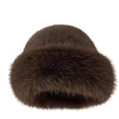 Produktbild von Minicee Damen Wintermütze Plüsch Warm Kunstfell Bommel Mütze Winddicht