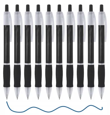 Produktbild von M&C Kugelschreiber 10er-Set Schwarz mit Druckmechanismus