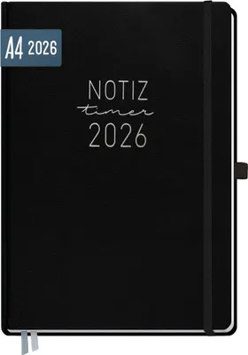 Produktbild von Wochen-Notiz-Timer Maxi 2026 / A4 / Schwarz / Häfft-Verlag