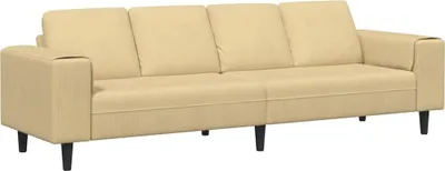 Produktbild von vidaXL Sofa Grau-Grün 250 x 77 x 76 cm Cordstoff
