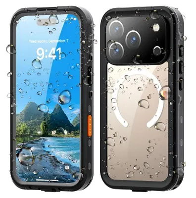 Obrázok produktu pre Puzdro vhodné pre iPhone 17 PRO Waterproof Shellbox DOT, kompatibilné s MagSafe, čierne