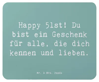 Produktbild von Mr. & Mrs. Panda Mousepad Spruch 51. Geburtstag Geschenk - Meeresbrise - Geschenkideen, Jubiläum, liebevoller Geburtstagsgruß, Geburtstagsparty, mousematte, Mauspad