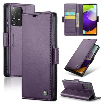 Obrázek produktu pro Galaxy A52 5G Pouzdro, RFID Blokování Karet, Pokročilé Flip Kožené Pouzdro s Funkcí Stojánku pro Samsung Galaxy A52 / A52 5G / A52S 5G Fialová