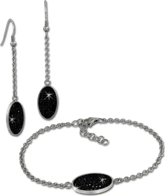 Produktbild von Amello Damen Edelstahl schwarz Sets D2ESSS03S