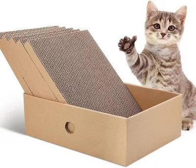 Produktbild von Umkehrbare Katzenkratzer mit Wellenlounge für Innenkätzchen
