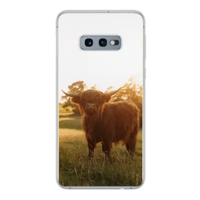 Produktbild von MuchoWow® Handyhülle Schutzhülle Hülle für Samsung Galaxy S10e Schottischer Hochländer - Gras - Sonne Silikon Softcase Handy Hülle - Handy