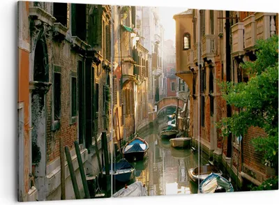 Produktbild von Bild auf Leinwand - Leinwandbild - Venedig Brücke Wasser Haus - 105x70cm - Wand Bild - Wanddeko - Leinwanddruck - Bilder - Kunstdruck - Wanddekoration - Leinwand bilder - Wandkunst - CE105x70-2532