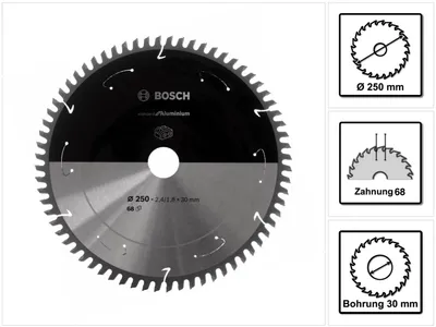 Produktbild von PRO Aluminium cordless Kreissägeblatt, 250 x 2,4 x 30 mm