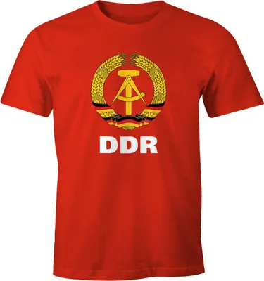 Produktbild von Herren T-Shirt WM DDR Nostalgie Fun-Shirt Moonworks® rot L