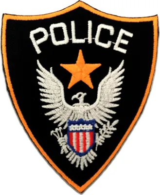 Obrázek produktu pro Policejní logo - nášivka, nažehlovací nášivka, nažehlovací aplikace, nášivky, nažehlovací, velikost: 7 x 8,8 cm