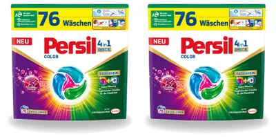 Produktbild von 2 x Persil Discs Color 4-in-1 Waschmittel - 76 Kapseln - Vorteilspackung - 2 Stücke