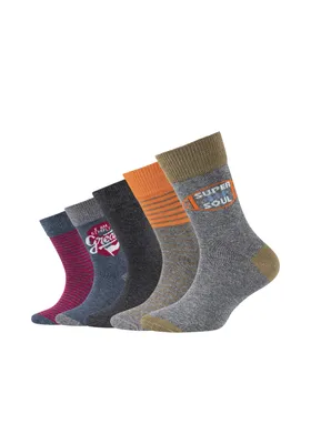 Produktbild von Camano Kindersocken 5er-Pack ca-soft mit Baumwolle mit weichem Komfortbund dark grey melange 27-30