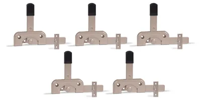 Produktbild von Alberts 821203 DURAVIS® Gartentorfalle, speziell für schmale Rahmenhölzer, perlbeige duplexbeschichtet RAL 1035, Platte 120 x 50 mm, 5er Set