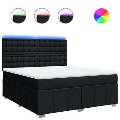Produktbild von vidaXL Boxspringbett mit Matratze Schwarz 180x200 cm Stoff