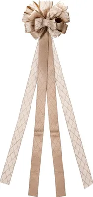 Obrázok produktu pre Vianočná ozdoba na stromček, mašľa, béžová, trblietavá, 130x33 cm