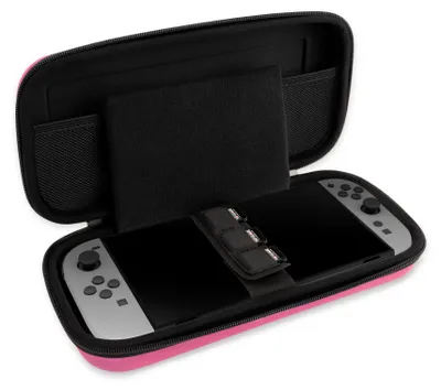 Produktbild von NACON SWITCHNEWPOUCHLPINK, Hartschalenkoffer, Nintendo, Pink, Nintendo Switch 2, Nintendo Switch Lite, Nintendo Switch OLED, Kratzresistent, Reißverschluss