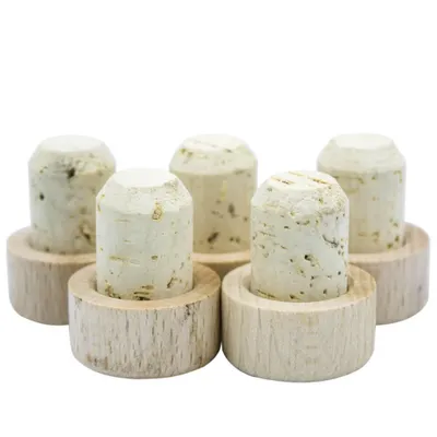 Zdjęcie produktu dla SuperButelki - 10x Korek do butelek grzybek naturalny drewniany 19mm-20mm bez użycia korkownicy, zestaw 10 sztuk