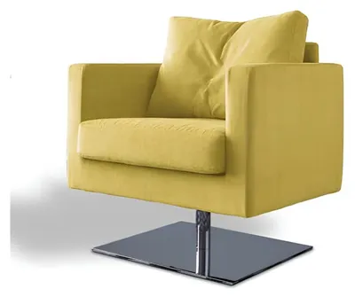 Produktbild von Sessel Stuhl Polster Fernseh TextilGelb Luxus Stoff Design Lounge Club Relax Neu