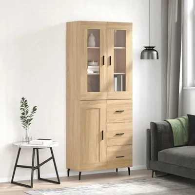 Produktbild von vidaXL Highboard Sonoma-Eiche 69,5x34x180 cm Holzwerkstoff