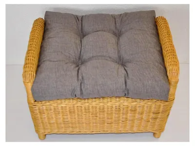 Produktbild von Polster/Kissen/Ersatzpolster für Rattan Ohrensessel/Rattansessel, Hockerkissen, Farbe Grau (dunkel grau)
