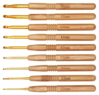 Produktbild von 9 Stück Häkelnadel Set, Häkelnadeln 2,0-6,0 mm Leichte Häkelnadeln