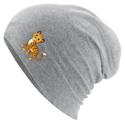 Produktbild von Huuraa Beanie Leopard Comic Heather Grey One Size Baumwolle und Elasthan Mütze Geschenkidee