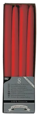 Obrázok produktu pre Papstar Leuchterkerzen rot 22x250 mm 8 Stück