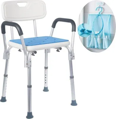 Produktbild von Famanu Duschhocker mit Gepolsterter Sitzfläche - Duschstuhl für Senioren