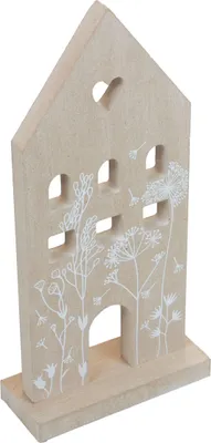 Produktbild von Holzhaus Tischaufsteller Dekohaus MDF Frühlingsdeko 28,5cm
