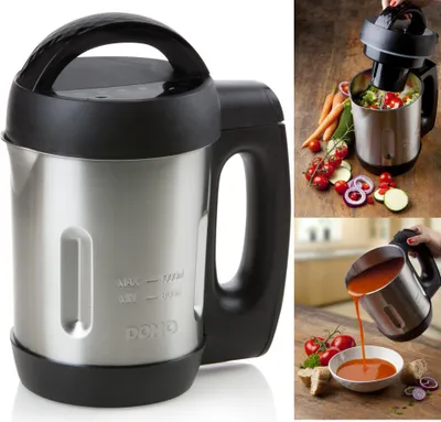 Produktbild von 1 L Suppenkocher 6 Programme für Babynahrung Smoothies Marmelade Glühwein sil...