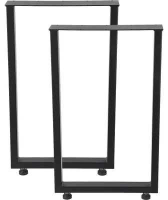 Obrázek produktu pro Sada dvou kovových nohou na stůl – čtvercový rám 71 x 45 cm – industriální styl – robustní nohy na nábytek – vhodné pro psací stoly a konferenční stolky