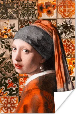Produktbild von MuchoWow® Poster Mädchen mit Perlenohrring - Johannes Vermeer - Ölgemälde 20x30 cm - Papierdruck
