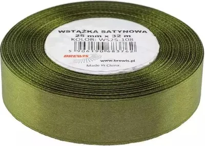 Image de Ruban satiné olive 25 mm x 32 m pour décoration