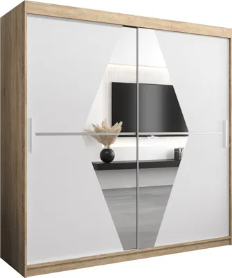 Produktbild von Kleiderschrank, Schiebetürenschrank Schlafzimmer, Schrank mit Spiegel BOLIWIA 200 cm