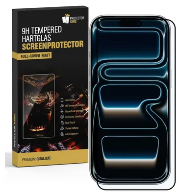 A product shot of a phone screen protector packaging next to a smartphone with a glowing screen.