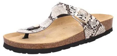Produktbild von Rohde Damen Pantolette Zehentrenner mit Schlangenmuster Alba 5604, Größe:37 EU, Farbe:Beige