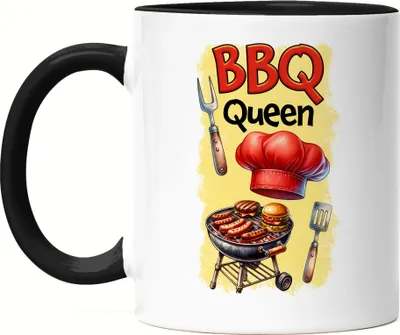 Produktbild von BBQ Queen Grillmeisterin Schürze und Grill lustiger Grill Humor Tasse Schwarz