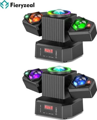 Obrázok produktu pre LED pódiové svetlo - dvojramenná pohyblivá hlava - sada 2 ks - 65 W - RGBW 4 v 1 - DMX512 19CH - stroboskop a rotácia - zástrčka EÚ