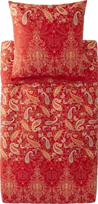 Produktbild von Bassetti Satin-Bettwäsche-Garnitur MONNALISA Farbe ROSSO R1 Größe 200x200+2x80x80