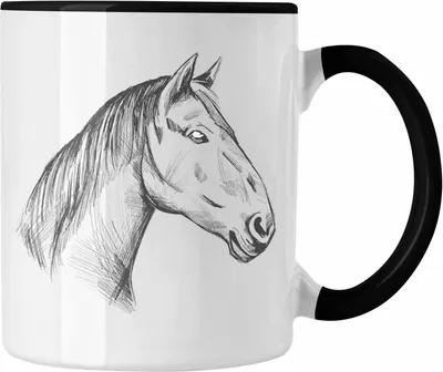 Produktbild von Pferde Tasse Lustig Reiterin Geschenk Pferde Geschenke Mädchen Pferdeliebhaber (Schwarz)