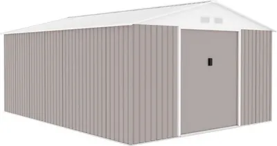 Image de Abri de jardin en métal, 15,16 m² - Kit d'ancrage inclus - Taupe