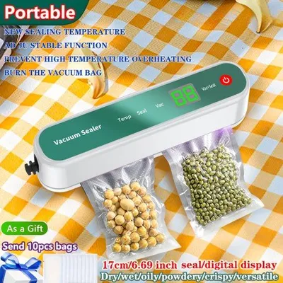 Immagine prodotto di Macchina sigillatrice compatta e portatile, automatica, per il confezionamento di alimenti, piccola macchina per conserve