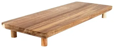 Obrázok produktu pre Servírovacia doska – drevená doska s nožičkami – 36 x 14,5 cm – hnedá