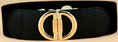 Immagine prodotto di Cintura elegante da donna elasticizzata con fibbia DD, 64-95 cm, larghezza 6 cm, materiale sintetico