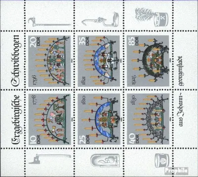 Produktbild von Briefmarken DDR 1986 Mi 3057-3062 Kleinbogen (kompl.Ausgabe) gestempelt Erzgebirgische Schwibbogen