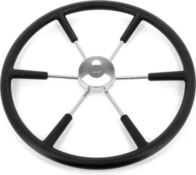 Produktbild von VETUS Edelstahl Lenkrad Ø550mm mit schwarzem Rand | KS55Z