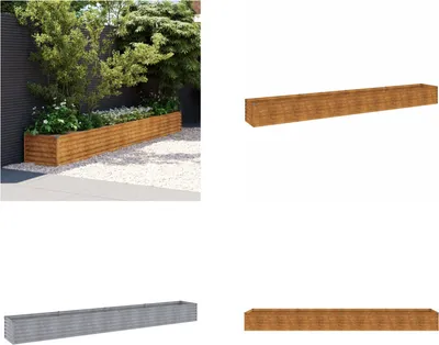 Image de vidaXL Lit surélevé 386x50x36 cm acier corten - Lit surélevé - Bac à plantes - Bac à fleurs